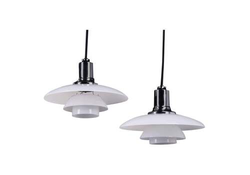 Pair Of Poul Henningsen Pendants Ph 2/1 For Louis Poulsen
