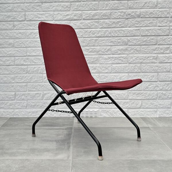 Olle Pira, Modernist Folding Chair Oscar, String Design, Sweden, 1950s photo furniture