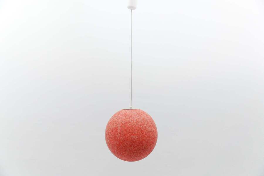 Red Acrylic Granulate Ceiling Lamp, 1960s photo furniture