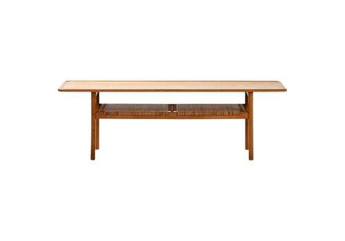 Coffee Table In Oak And Woven Cane By Hans Wegner, 1950