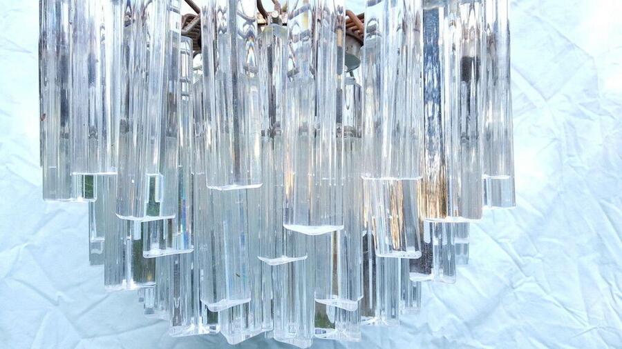 Suspension Lamp Trihedron Murano Glass, 1960's photo furniture