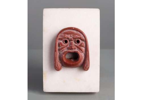 Unknownancient Roman Red Jasper Applique Of Tragic Actorrome, 1st Century A.D.