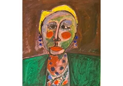 Armand Avrillate 20th Century Expressionist Oil And Acrylic On Paper. 