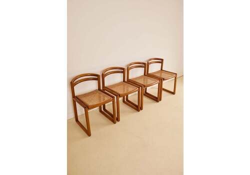 Italian Curved Back Cane Chairs