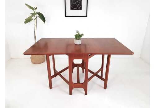 Vintage Dining Table / Gateleg Table / Folding Table Danish Influence Retro