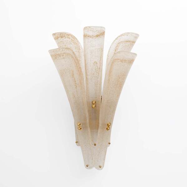 Pair Of 20th Century Modern Sconces In Frosted Murano Glass And Gold Leaf photo furniture