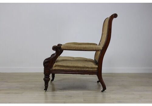 William IV Oak Armchair For Re Upholstery