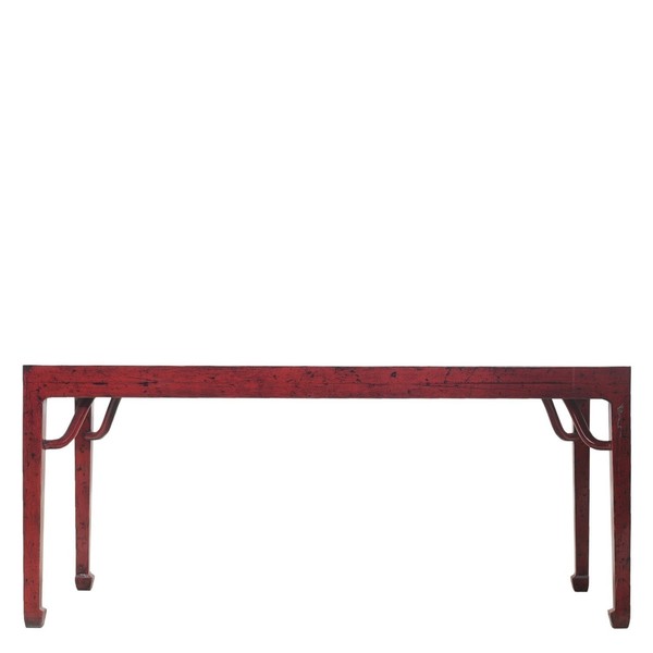Red Dining Table Lacquered Elm Wood 180cm Vinterior Red Dining Table Lacquered Elm Wood