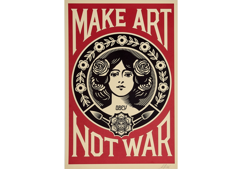 Shepard Fairey, 2024 Make Art Not War Offset Lithograph On Thick Paper Cm 91,5 X 61