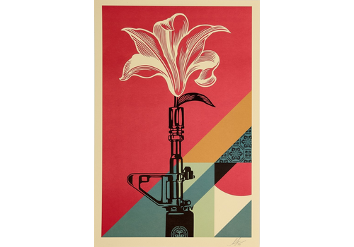 Shepard Fairey, 2024 Ar 15 Lily Offset Lithograph On Thick Paper Cm 91,5 X 61