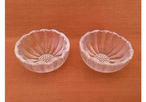 Dartington Daisy ‘Gripfruit’ Bowls (Sold As A Pair), Dartington Crystal Bowls, 4.5” Diameter, Dartington Daisy Bowls, Retro Grapefruit Bowls