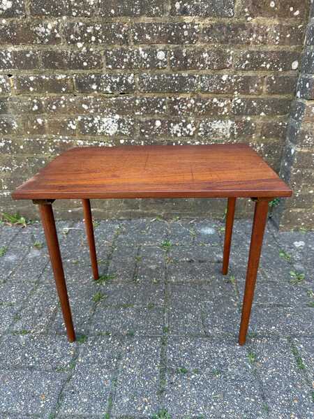 Retro 1970s Small Wooden Table Wide; Plant Table, Plant Stand, Side Table, Vintage Table 48cm X Height 41cm X Depth 34cm photo furniture