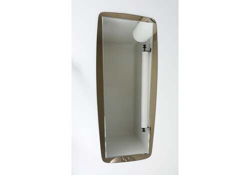 Cristal Arte Large Grey Mid Century Wall Mirror, Italy, 1970s