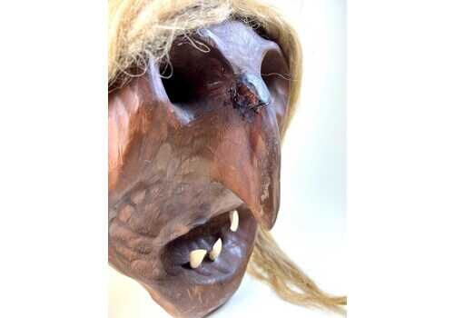 Vintage Swiss Wall Mask, Tschäggättä Mask, Authentic Folk Art, Traditional Wall Mask, Curiosity For Oddities Collection