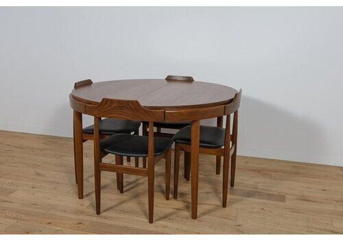 Mid Century Teak Dining Table & Chairs By Hans Olsen For Frem Røjle, Denmark, 1960s, Set Of 5