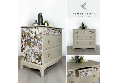 Stag 3 Over 2 Floral Neutral Chest Of 5 Drawers