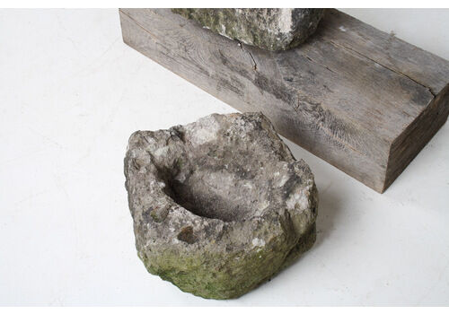 Small Organic Shaped Carved Stone Antique Wabi Sabi Sandstone Planter Bonsai Pot