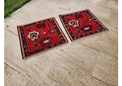 1970s Small Turkish Floral Rug   A Pair