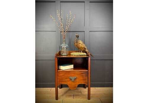 Antique Georgian Mahogany Night Commode Cabinet Bedside Table Lamp Side Cabinet