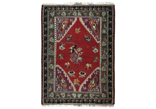 8.3x10.8 Ft Vintage Bosnian Kilim, Flat Weave Rug, 100% Wool