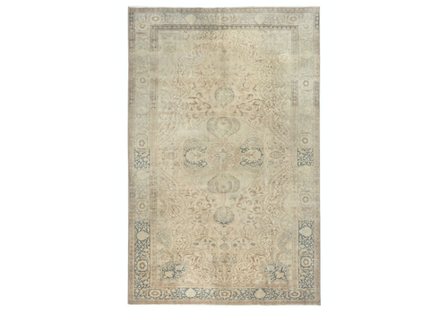 6.4x10 Ft Vintage Hand Knotted Turkish Area Rug For Living Room And Dining Room