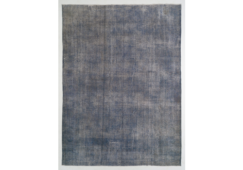 9.8x13 Ft Abstract Vintage Rug Re Dyed In Light Blue, Hand Knotted In Turkey