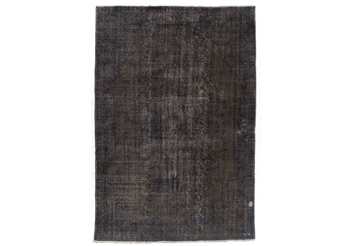 7.6x11.4 Ft Vintage Distressed Handmade Turkish Large Rug In Taupe & Black Color. C1022