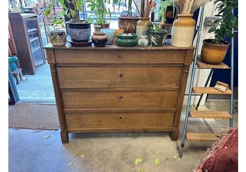 Antique Oak French Rustic Vintage Chest Of Drawers