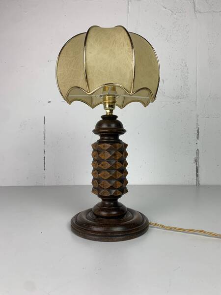Wood Turned Mushroom Cocoon Table Lamp In The Style Of Charles Dudouyt photo 523.0