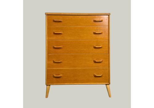 Mid Century Oak Tallboy   G Plan Style