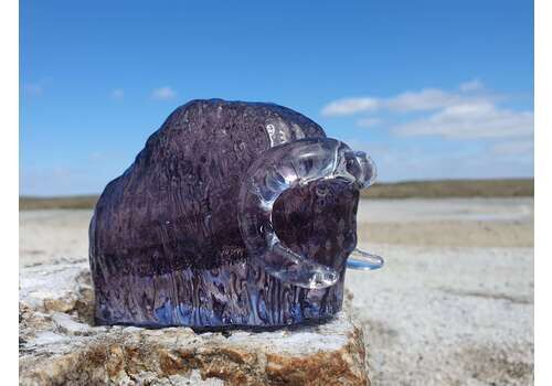Goran Warff For Kosta Boda, Sweden. A Sculptured Glass Musk Ox. Designed In 1973