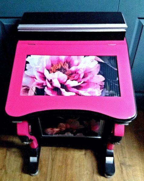 Stunning Fuchsia Pink And Black Davenport Desk Bureau With Outsize Florals Vinterior Stunning Fuchsia Pink And Black Davenport Desk Bureau With Outsize Florals Vinterior