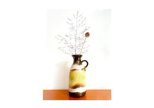 Vintage Scheurich W.Germany Large Ceramic Vase 493 27   Fat Lava   Mid Century
