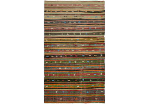 Handmade Multicolor Oriental Kilim Rug 195 Cm X 325 Cm