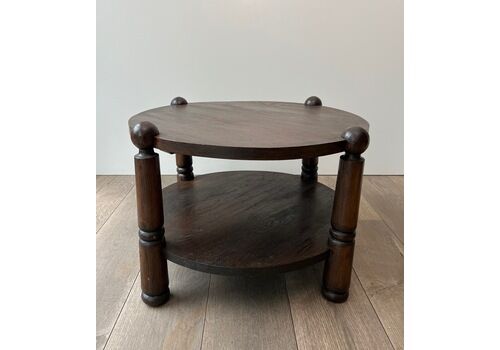 Brutalist Coffee Table In Solid Oak By Charles Dudouyt