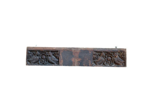 Antique Handcrafted Indian Teakwood Wall Décor Artefact – Beautifully Hand Carved Birds, Wall Panel, Circa 1900s