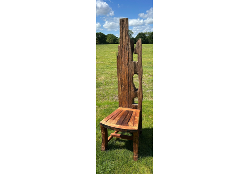 Quality Vintage Indonesian Reclaimed Teak Ox Cart Boat Drift Wood Throne Chair