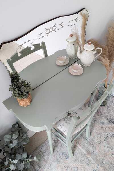 Compact/Petite Sage Country Cottage Style Dressing Table/Write Desk Set photo for sale