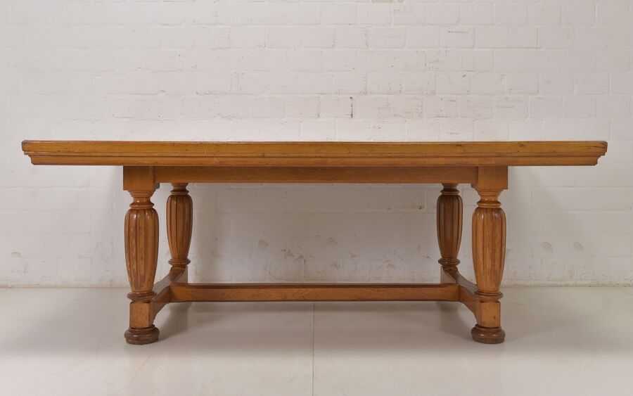 Antique! Large Dining Table Restored 213 X 126 Solid Oak Conference Table photo furniture