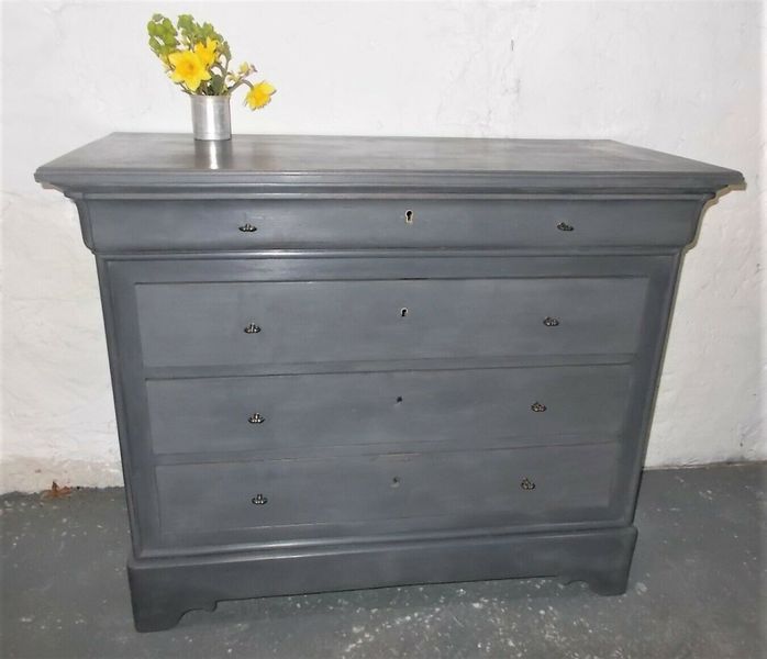Chest Of Drawers Antique French Mahogany Painted 4drawer Louis
