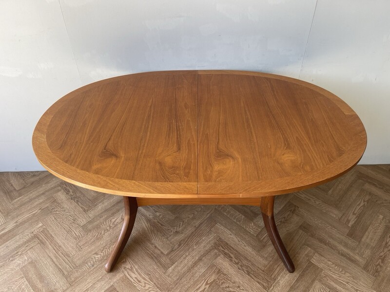 Nathan Large Vintage Mid Century Oval Extending Teak Dining Table photo Furniture