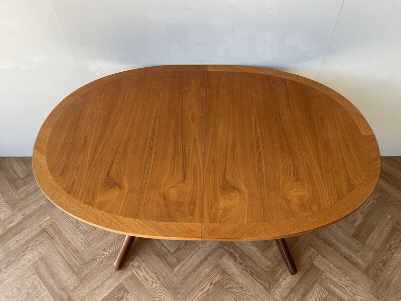Nathan Large Vintage Mid Century Oval Extending Teak Dining Table photo 335.0
