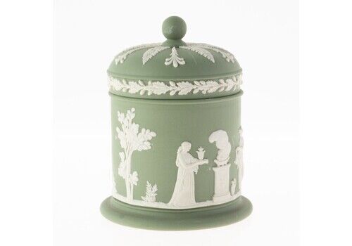 Wedgwood Green Jasper Neoclassical Cameo Cigar Humidor
