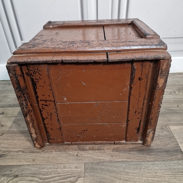 Retro Vintage Wooden Trunk Tool Crate Storage Box Chest Rustic Display Upcycle photo Furniture