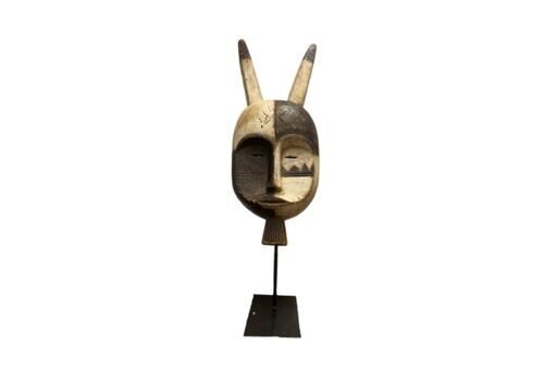 A Vintage African Grebo Mask On Stand, Liberia