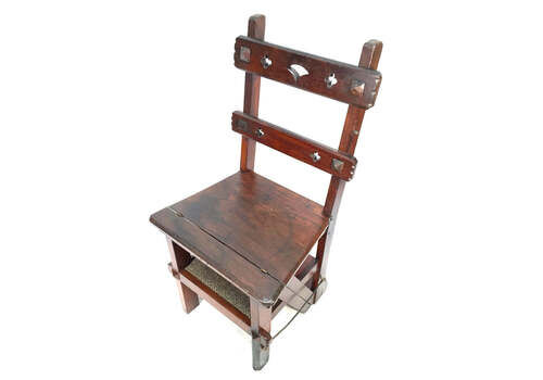 Antique 19th Century Wooden Metamorphic Library Chair / Steps C.1890 / Victorian