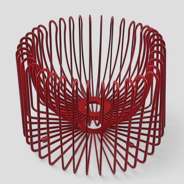 Vintage 1990's Ikea Tradig Red Wire Fruit Bowl By Ehlen Johansson