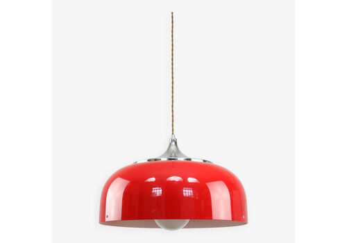 Big Space Age Red Pendant Lamp From Guzzini, 1960s