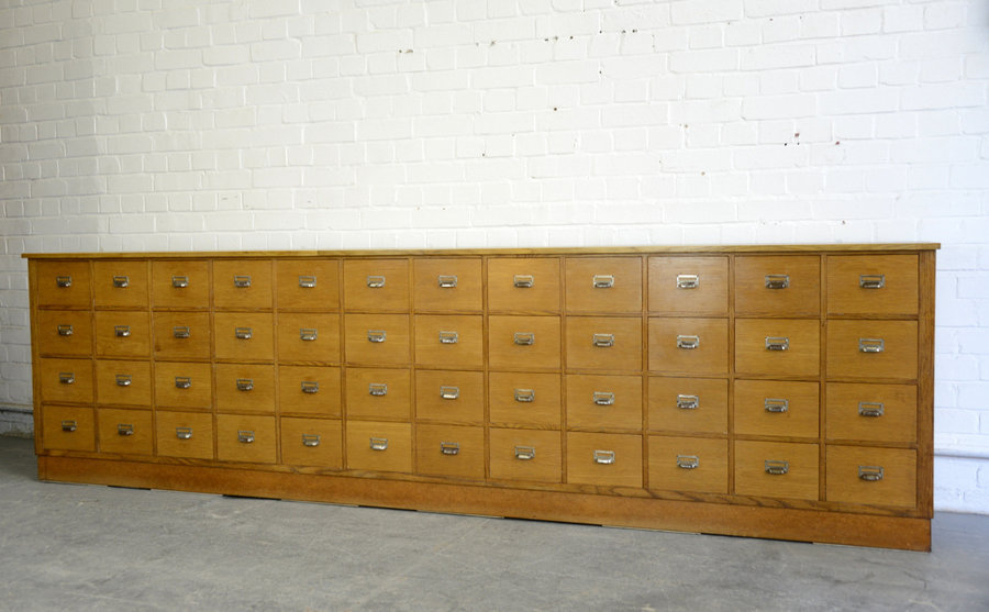Oak Mid Century German Apothecary Drawers Circa 1950s Vinterior