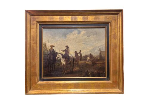 Court Hunting Scene, Flemish School Of The Late 17th Century, Oil On Canvas